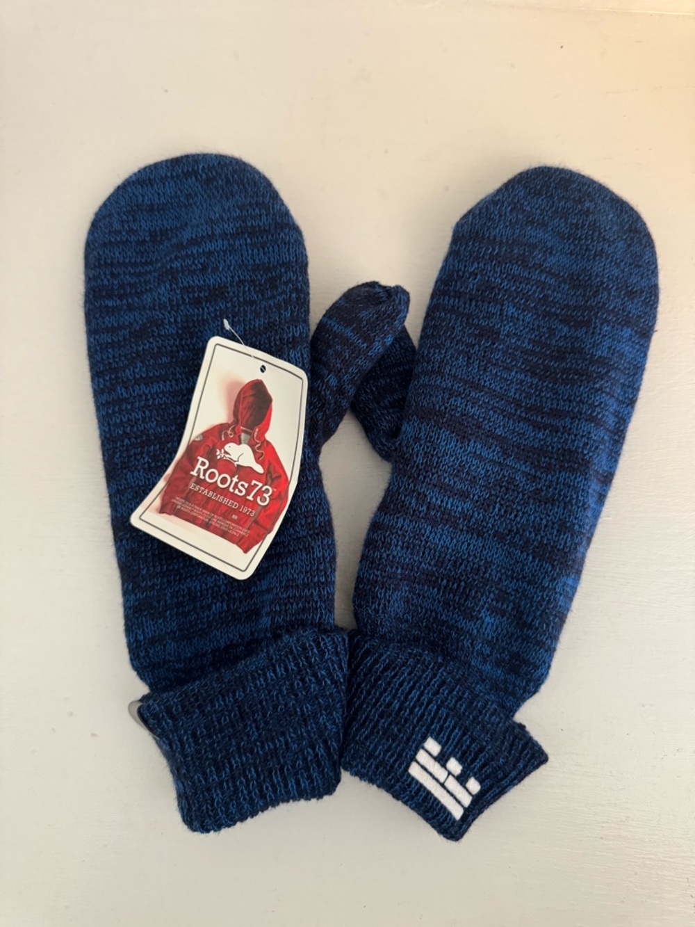 Roots 73 Unisex Adult Size L/XL Maplelake Mittens Ink Blue Heather